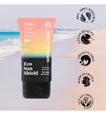 SEVENTY ONE PERCENT Eco Sun Shield sport SPF 50+ protezione viso molto alta e pari sensibili del corpo